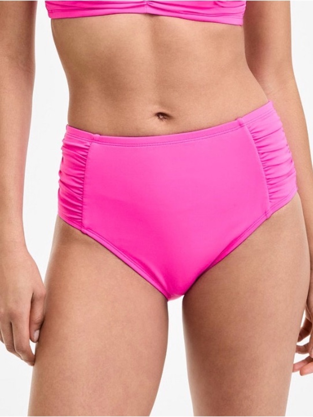 Bleu Rod Beattie Side-Shirred Bikini Bottom in Hot Pink